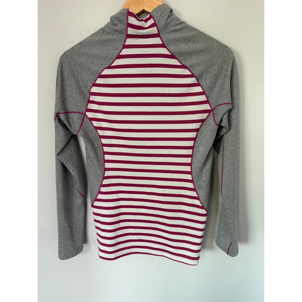 Patagonia Capilene 3 Midweight Quarter Zip Pullover Women Small Pink Stripe Gray - Picture 6 of 8